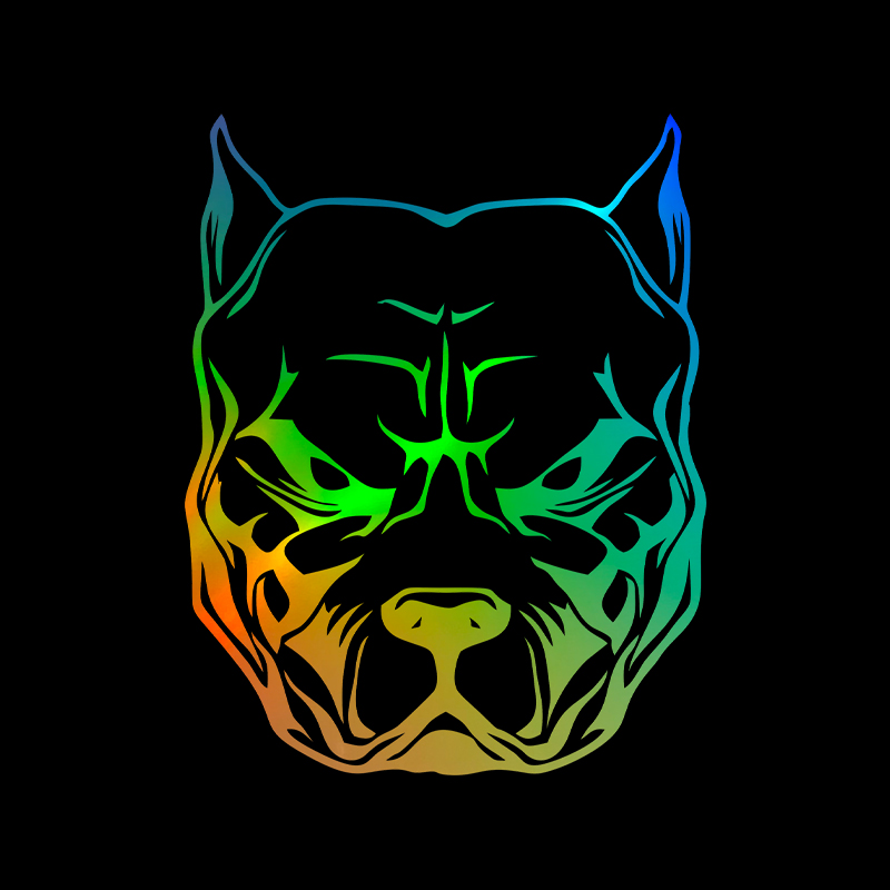 Motorcycle Gear Pattern - Motorcycle Sticker dog pattern pit bull