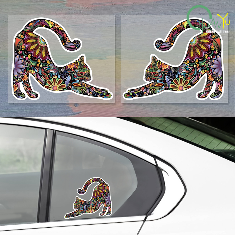 Motorcycle Gear Pattern - Colorful pattern cat personalized art stickers,
