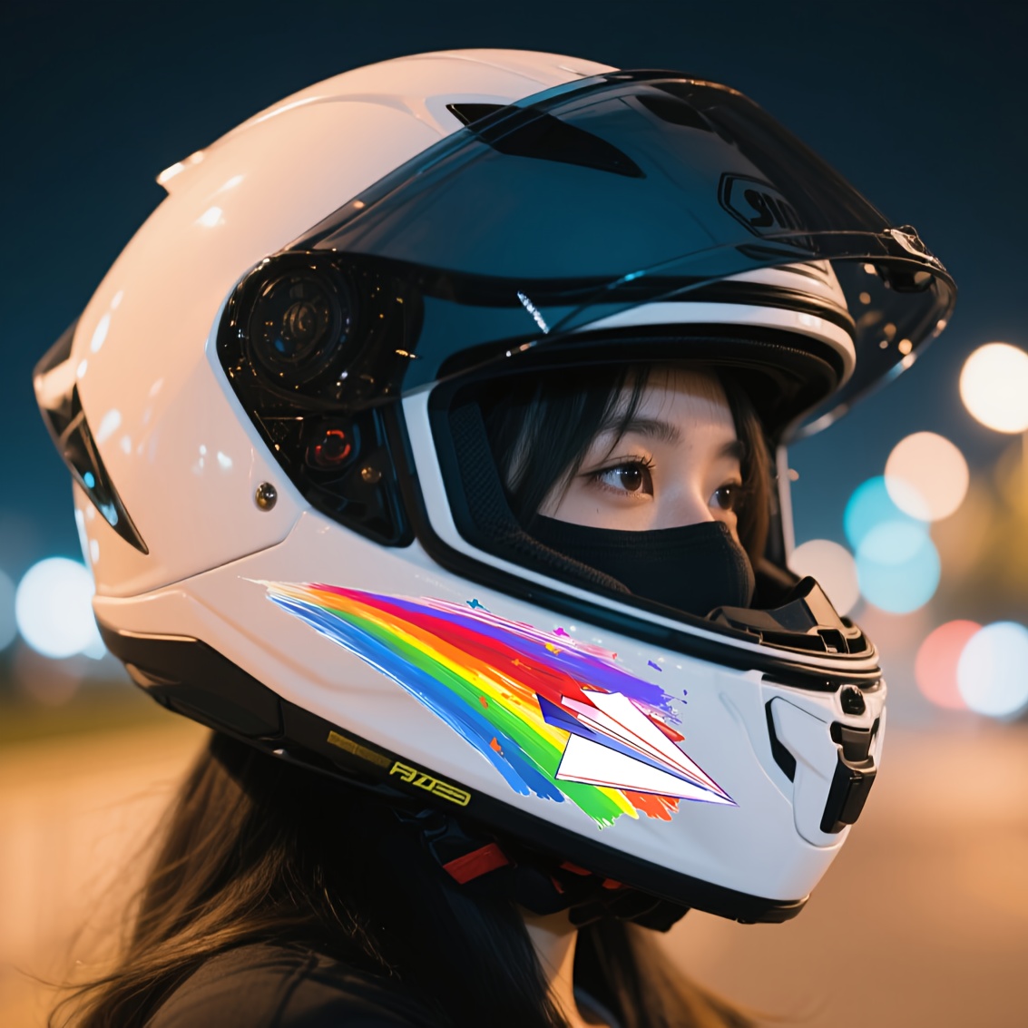 Motorcycle Gear Pattern - Motorcycle Helmet Stickers, 2 Sheets with