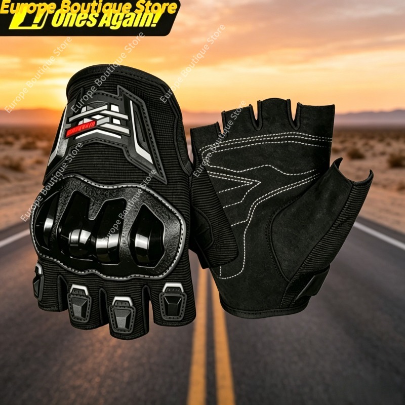 Motorcycle Wearing Gear - Summer Breathable Half Finger Motorcycle Gloves