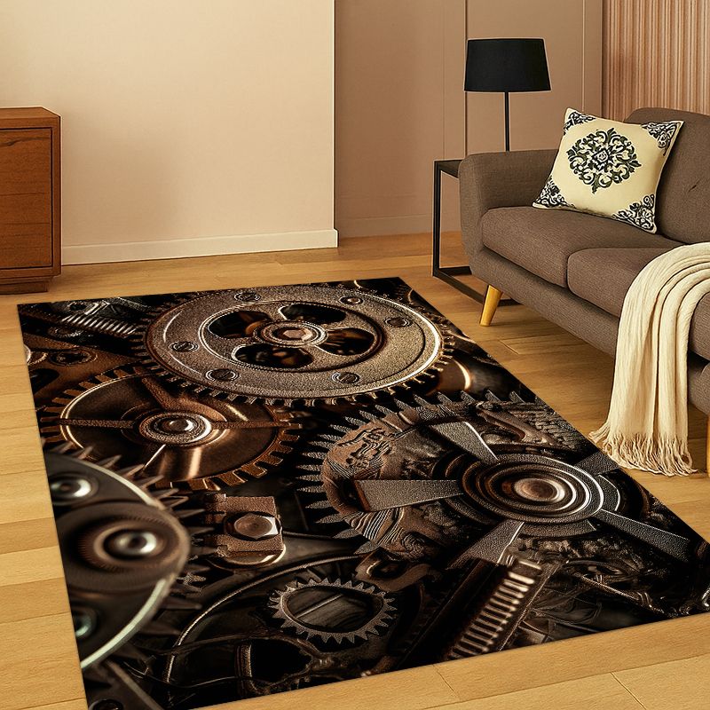 Motorcycle Gear Wash - Retro Metal Mechanical Wheel Gear Carpet