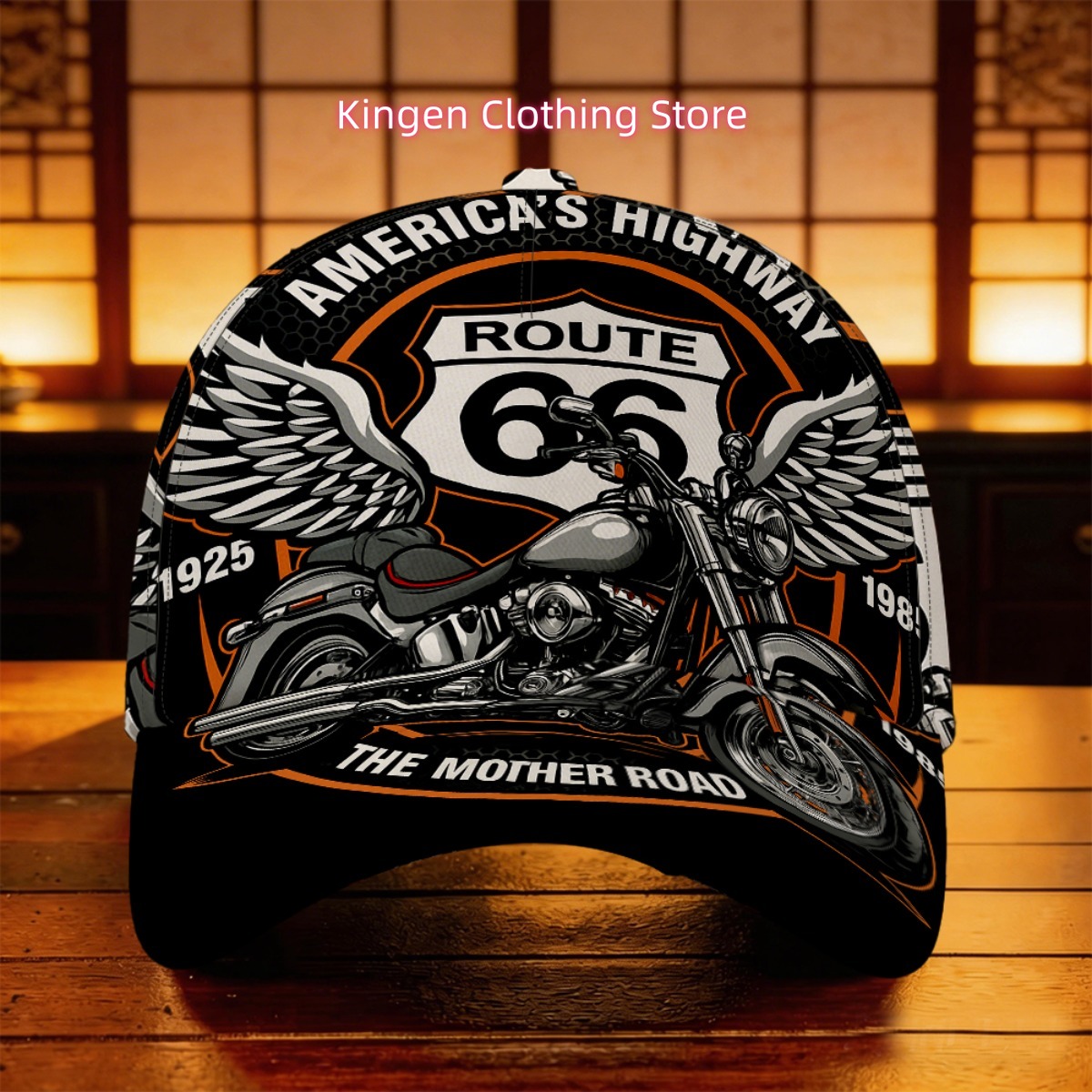 Motorcycle Gear Pattern - 1pc Route Motorcycle Retro Emblem Baseball