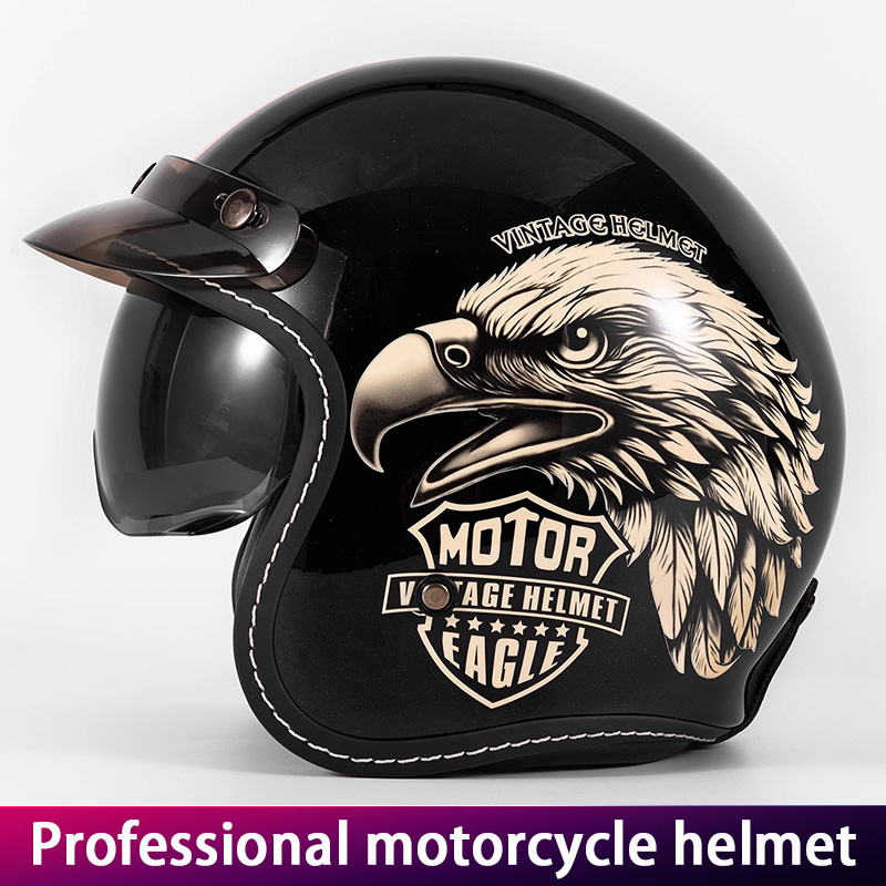 Unisex Retro Three-Quarter Mot - Motorcycle Gear Vintage recension och pris
