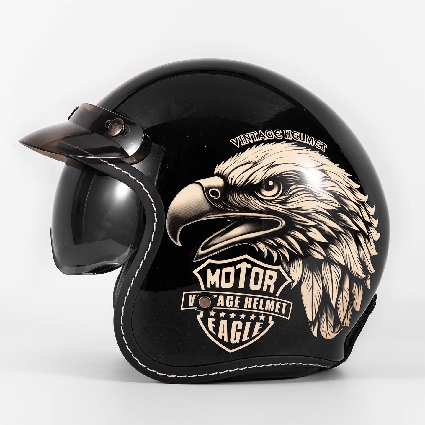 Unisex Retro Three-Quarter Mot - Motorcycle Gear Vintage recension och pris