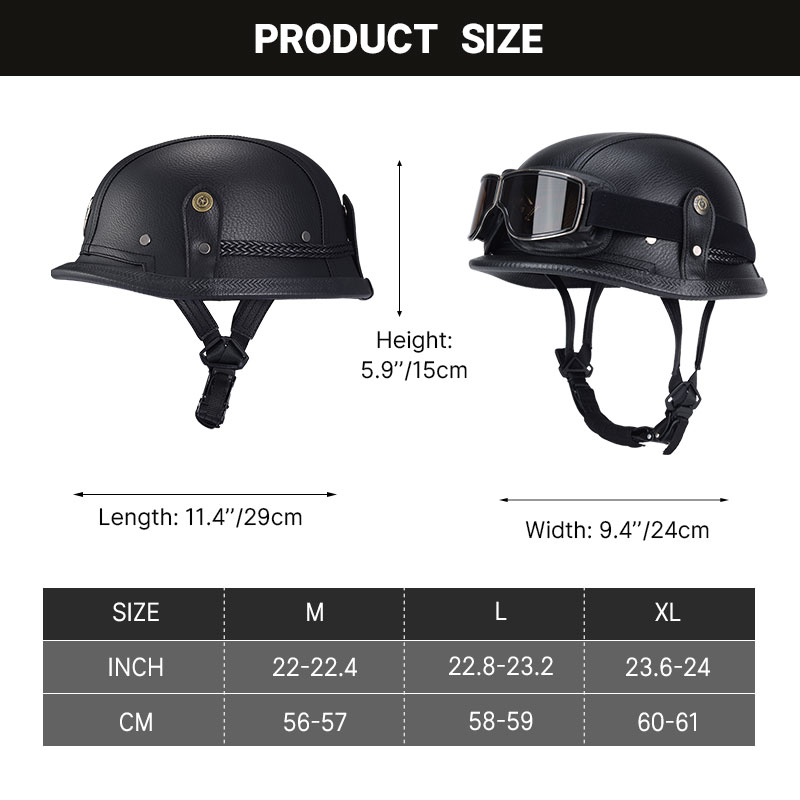 German Half Vintage Helmet Cla - Motorcycle Gear Vintage recension och pris