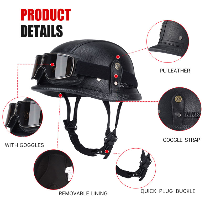 German Half Vintage Helmet Cla - Motorcycle Gear Vintage recension och pris