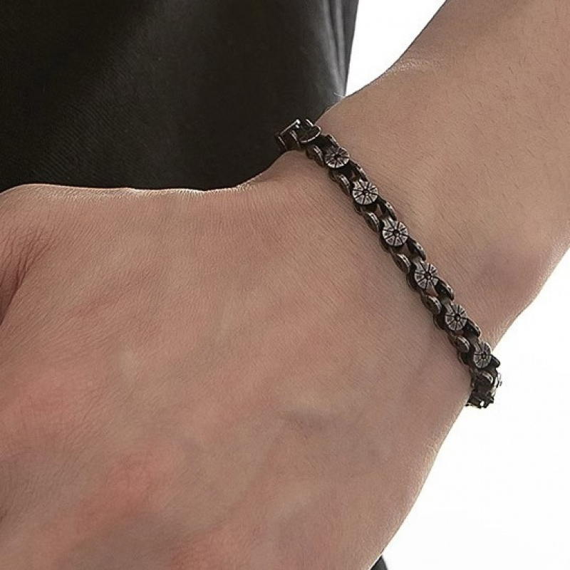 Stainless Steel Bracelet Men G - Motorcycle Gear Pattern recension och pris