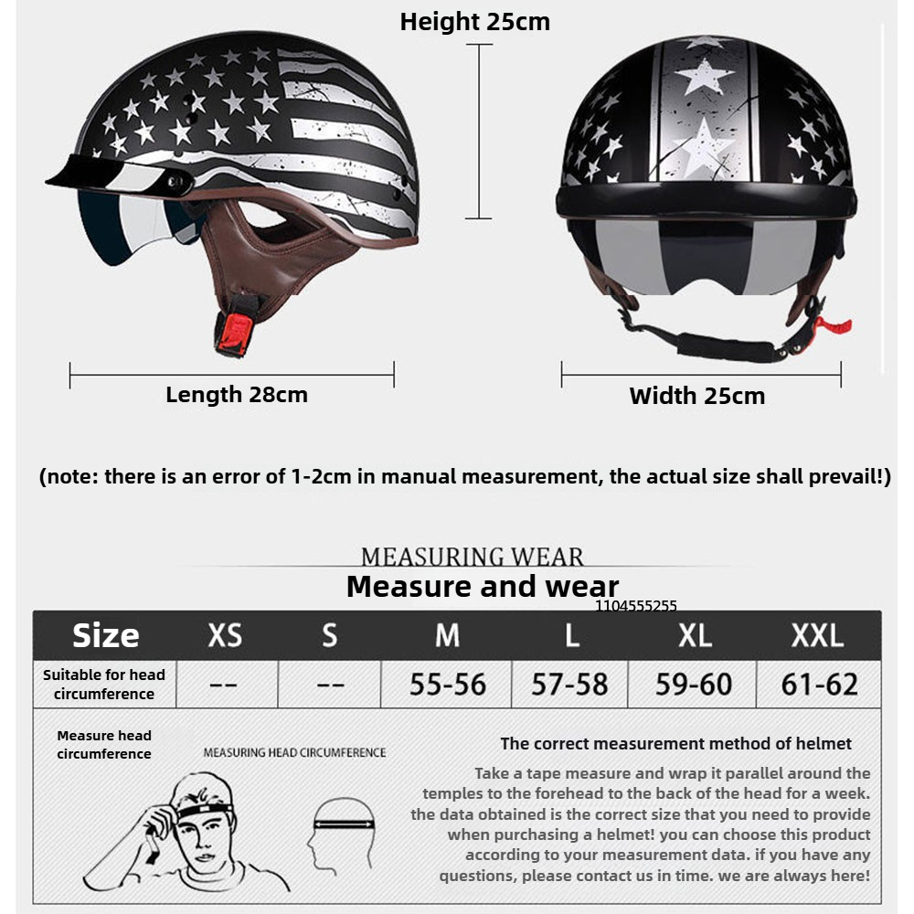 Motorcycle Helmet DOT Certific - Motorcycle Gear Vintage recension och pris